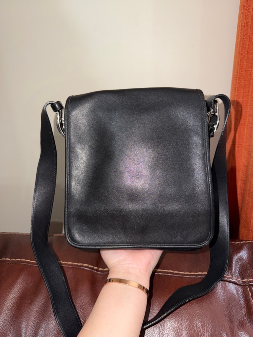 ‼️Vintage Coach Black Leather Legacy Studio Flap Crossbody Bag